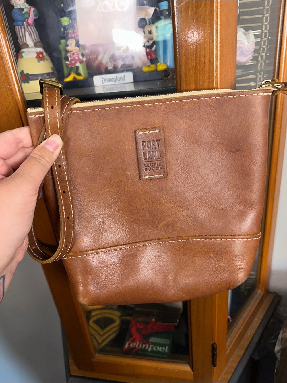 Portland Leather Cognac Brown Leather Crossbody